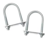 2 Sets M8 U-Bolt, 2" Wide U Bolt with Washers and Nuts, Heavy Duty Galvanized Carbon Steel Round U Bolts for Trailers, Boats, Replacement Parts and Accessories for Ski Boat, Fishing Boat
