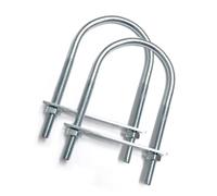 2 Sets M8 U-Bolt, 3" Wide U Bolt with Washers and Nuts, Heavy Duty Galvanized Carbon Steel Round U Bolts for Trailers, Boats, Replacement Parts and Accessories for Ski Boat, Fishing Boat