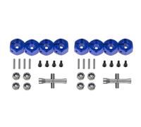 2 Sets Metal 12mm Hex Wheel Hub Adapter with M4 Flanged Lock Nut and Cross Wrench Compatible with Traxxas 1/10 Slash 4X4 VXL 2WD Rustler RC Car Dar...