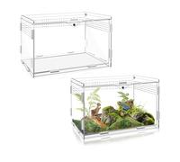 2 Sets Mini Spider Enclosure 7.9’’x4.8’’x4.8’’, Acrylic Clear Reptile Tank Accessories, Jumping Spider Enclosure - Acrylic Terrarium for Tarantulas, Reptiles (transparent, 7.8x4.9x4.9in)