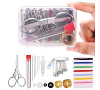 2 Sets Mini Travel Sewing Kit, Portable Sewing Supplies Accessories with 16 Needles 16 Threads 24 Safety Pins 8 Position Pins 8 Buttons 4 Thimbles 4 Threaders 2 Scissors for Women Men Traveler