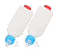 2 Sets Ml Goat Milk Feeding Bottle with 2 Nipples, ABS Thickened | Gravity-fed Upside-down Design, Easy One-hand Use, for Newborn, Fawns and Barn Care