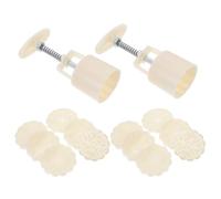 2 Sets Mooncake Mold Press Set 50g White Abs 3D Flower Design
