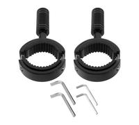 2 Sets Motorcycle Auxiliary Light Bracket Aluminum Alloy Adjustable | Black Finish, Extension Structure Protective Bumper Design, Precision Machining for Handlebar and Headlamp Racks