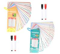 2 Sets Multiplication & Division Flash Cards, 0-12 Times Table Math Flash Cards, KS1 KS2 Reusable Maths Card Set with 4 Dry Erase Pens & 2 Rings for Kids, Homeschool & Classroom