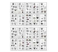 (2 Sets of 10 Sheets) Sweat Horror Dark 3D Three-Dimensional Spider Tattoo Stickers Cobweb Halloween Tattoo Stickers