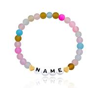 2 Sets of 26 Letters, DIY Green Dongling Agate Bracelet Customized Name Letter Bracelets for Women Mother Birthday Christmas Bracelet