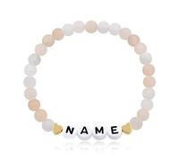 2 Sets of 26 Letters, DIY Matte Pink Crystal Bracelet Customized Name Letter Bracelets for Women Girls Mother Birthday New Year Bracelet