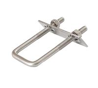 2 Sets of 304 Stainless SteelSquare Pipe Clamp with Baffle M10x71x150 Right Angle Fasteners for Secure Mounting and Support