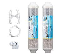 2 Sets of Alkaline Water Filter Cartridges Minerals, Antioxidants, Ph, for 10 Inch Sink and Reverse Osmosis System(tubing/elbow/clip)