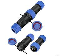 2 Sets of Aviation Connectors IP68 SP21 3 Pin Waterproof Male Plug Female Socket Circular Cable Wire Connector In-Line Industrial Connector