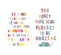 2 Sets of Colorful Inspirational Wall Stickers, Creative English Letter Stickers, Interesting Inspirational Quotes, DIY Craft Wall Decoration Stickers, Home Decoration.