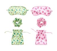 2 Sets Of Fruit-Shaped Sleeping Goggles, Strawberry Avocado Pattern, Cartoon Sleeping Goggles, Shading And Breathable Goggles, With Hair Ring.