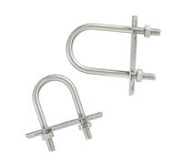 2 Sets of M10 304 Stainless Steel Right Angle Square Clamps with UShaped Bolts M6/M8/M10 Tube Fixing Screws Durable Hardware for Strong Support and Stability