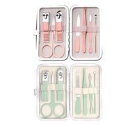 2 Sets Of Nail Trimming Sets, Manicure Tools, Women'S Manicure Sets, Nail Care Combinations, Portable Manicure Sets (Rose Gold, Green).