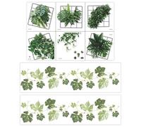 2 Sets of Plant Wall Stickers, Home Decorations, and Waterproof Wall Stickers, Suitable for Bedrooms, Living Rooms, and Entrances.