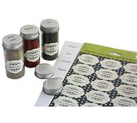 2 Sets of Pre-Printed Spices Stickers for Jar Container and Lids Plus Blank Labels for DIY - 92 Pack by Royal Green