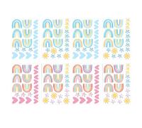 2 Sets of Rainbow Wall Stickers, Star Love Stickers, Bedroom Wall Stickers, Creative Self-Adhesive Stickers