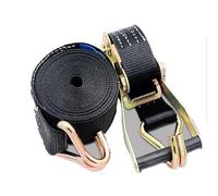 2 sets of tensioning straps with ratchet hooks, 50 mm ratchet strap lashing straps, breaking strength ratchet set, for motorcycles, moving equipment and cargo(Black,2_3M)