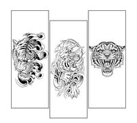 2 Sets Of Tiger Flower Arm Tattoo Stickers Waterproof And Long-Lasting Herbal Juice Can Not Be Washed Off
