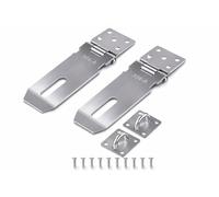 2 Sets Padlock Hasp and Staple 4 Inch,Stainless Steel Shed Lock Hasp Heavy Duty Shed Door Latch, Security Clasp for External Doors, Gates, Windows, Cabinets,Pet Cages, with Screws Included
