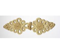 2 Sets/Pairs Extra Large Frog Fasteners Chinese Buttons Size 21.50 cm x 7.50 cm #EX16 (Metallic Gold)