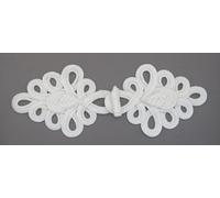 2 Sets/Pairs Handmade Extra Large Frog Fasteners with Closure Buttons & Knots Size : 21.5 cm #E17 (Cream)