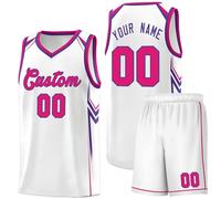 2 Sets Personalised Basketball Jersey Custom Basketball Jerseys Custom Basketball Kit Basketball Tracksuit with Name Team Number for Adults and Kids A09