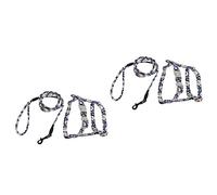 2 Sets Pet Cat Harness Dog Training Leash Kitten Harness Leash Dog Collar Small Dogs Tracking Line Pet Leader Puppy Coll (Dark Bluex2pcs Mx2pcs)