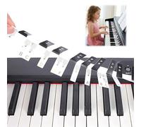 2 Sets Piano Keyboard Stickers, Colorful Removable Piano Notes Overlay Note Labels for 88 Keys, Key Stickers for Kids & Adult Beginners
