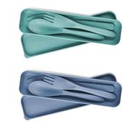 2 Sets Portable Reusable Cutlery Set with Case - Eco-Friendly Travel Utensils for Work, School & Camping - Lightweight, Durable & Dishwasher Safe