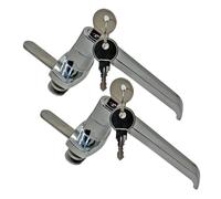 2 Sets Purocean Level Handle Cam Lock,L-Type Locking Door Handle,Cabinet Handle Lock Chrome (PX058 Right)