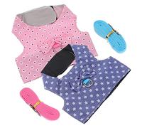 2 Sets Rabbit Clothes Guinea Harness Rabbit Pulling Rope Breathable Mesh Pet Vest Hamster Vest Harness Hamster Leash Kit (A S)