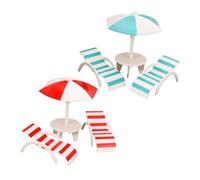2 Sets Realistic Dollhouse Beach Accessories with Detailed Umbrellas Creative Play Props for Various Scenes and Miniature Collections