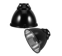 2 Sets Reptile Heat Lamp Cover Dome Guard for Snake Terrariums Black