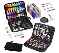 2 Sets Sewing Kits, 258 Pcs Portable Needle and Thread Kit, Sewing Kit Box, 66 Thread Spools, Scissors, Thimble, Threader, Needle, for Beginners, Professionals, Emergency, DIY, Home, Button Repair