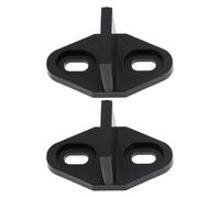 2 Sets Sliding Barn Door Floor Guide Stopper Adjustable Hardware | Two Point Screw Slots, Black Finish, Direct Floor Fitting, Suits Non Grooved Panels, Closets and DIY Installation