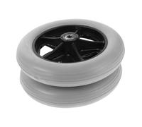 2 Sets Solid Front Caster for Wheelchairs: 8 Inch Universal Walker Wheel Heavy Duty PVC Tires Replacement Part Anti Slip Rollers Bearing for Senior Equipment