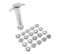2 Sets Stainless Steel Hand Held Clay Extruder for Polymer Projects | Multiple Tip Molds, Precision Lines, Compact Lightweight Size 9.60x5.50x2.50cm, Silver Finish