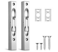 2 Sets Stainless Steel Hidden Slide Flush Bolt for Double Doors