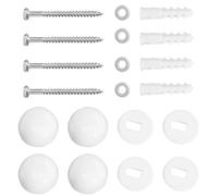 2 Sets Toilet Bolt Screw Set with White Decorative Caps for Fixing