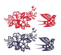 2 Sets Traditional Chinese Paper Cut Hair Barrette | Handmade Paper, Translucent Layered Look, Lightweight Fit, Photo Booth Props for Chinese New Year and New Year's Eve