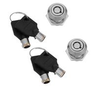 2 Sets Tubular Key Cylinder Vending Machine Replacement Lock Black