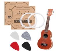 2 Sets Ukulele Strings Nylon Universal Strings for Ukulele with 4 Felt Picks White Replacement Classical Ukes Strings Kits Musical Instrument Accessories for Baritone Soprano Concert Professional Begi