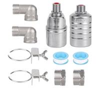 2 Sets Water Float Valves, 1/2" to 3/4" Automatic Water Level Control Valve Stainless Steel Waterline Shut Off Controller for Fish Tank Livestock Trough Pool Cistern & Aquarium