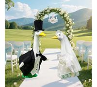 2 Sets Wedding Couple Goose Outfit Bundle, Bride Goose Outfits, for 23'' Cement Lawn Geese Porch Goose Wedding Outfit White Bride Dresses Costume