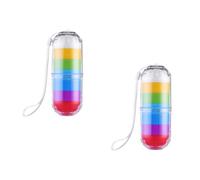 2 Sets Weekly Pillbox Plastic Stackable Sealed Organizer for Medicines