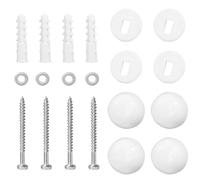 2 Sets White Toilet Bolt Screw Decorative Caps Covers