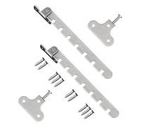2 Sets Window Restrictor Latch, Window Safety Locks, Adjustable Position Window Locking Hook, Casement Window Stay for Ventilation, Ideal for Wooden/Metal Window or Door (Stainless Steel, 7 Slot)