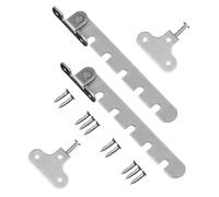 2 Sets Window Restrictor Latch, Window Safety Locks, Adjustable Position Window Locking Hook, Casement Window Stay for Ventilation, Ideal for Wooden/Metal Window or Door (Stainless Steel, 5 Slot)
